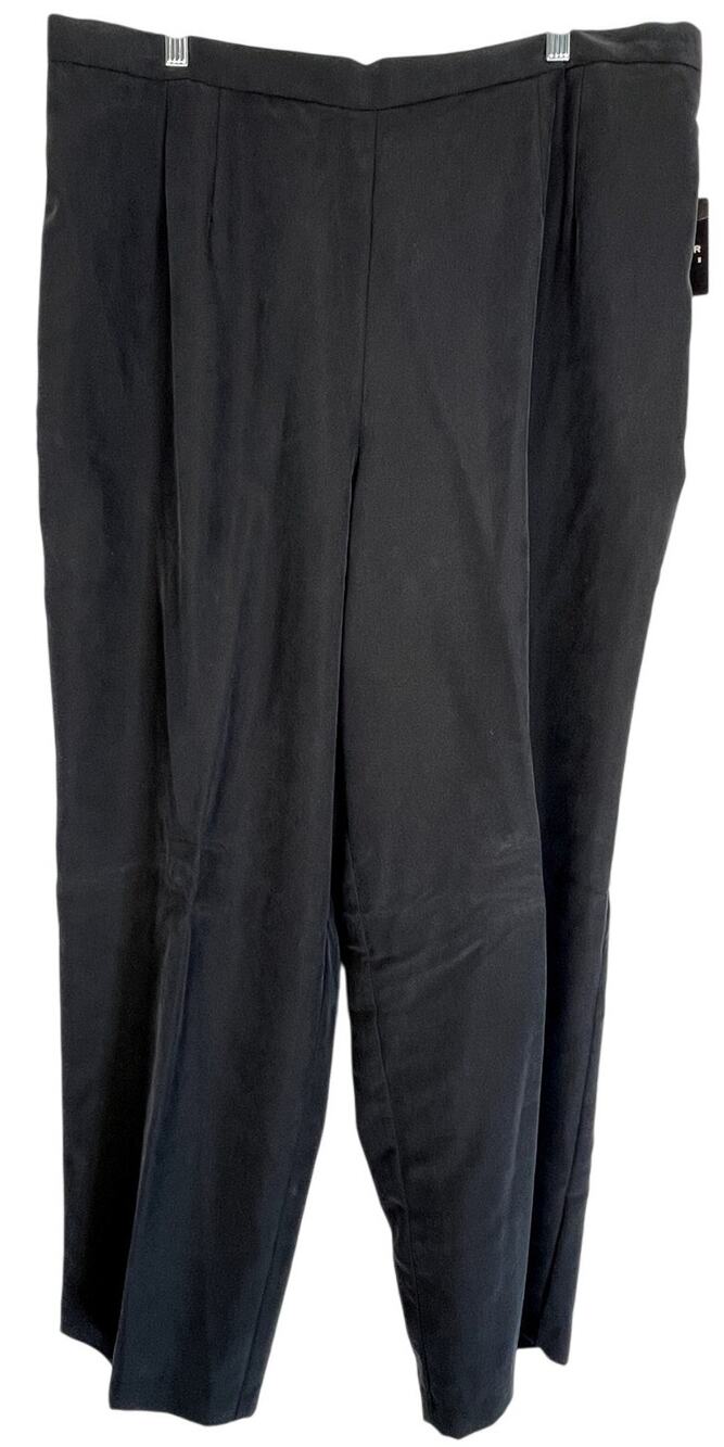 NWT Sag Harbor Black Silky Career Dressy Lightweight High Rise Pants Size 20W